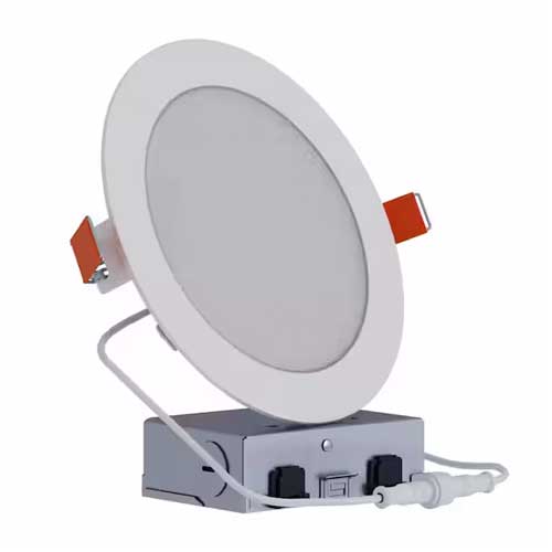 COOP HLB6LSFS5 LED 6" ROUND THIN RECESSED INDOOR/OUTDOOR DOWNLIGHT ULTRA FIELD SELECTABLE LUMENS &amp; COLOR TEMP 2700K-5000K - A90 CANLESS 13.9 WATT 120V -MATTE WHITE FLANGEÿCOOP HLB6LSFS5ÿCOOP HLB6LSFS5