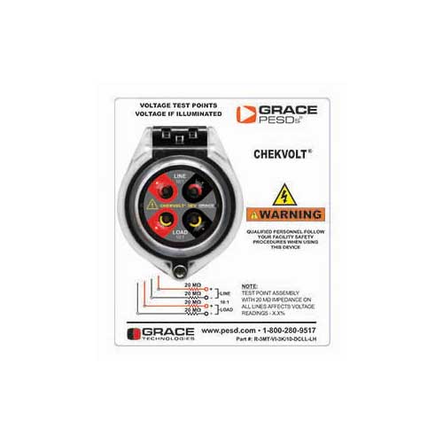 GRACE R-3MT-VI-3K/10-DCLL-KIT-H CHEKVOLT VOLTAGE INDICATOR AND SAFE-TEST POINT COMBO AND DIVIDER KIT, LINE/LOAD, W/CAP AND HORIZONTAL LABEL