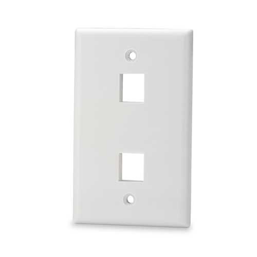 SIGNAMAX SKF-2-WH 2 PORT 1 GANG KEYSTONE STYLE FACEPLATE WHITE