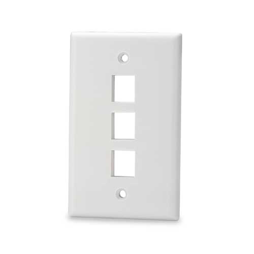 SIGNAMAX SKF-3-WH 3 PORT 1 GANG KEYSTONE STYLE FACEPLATE WHITE