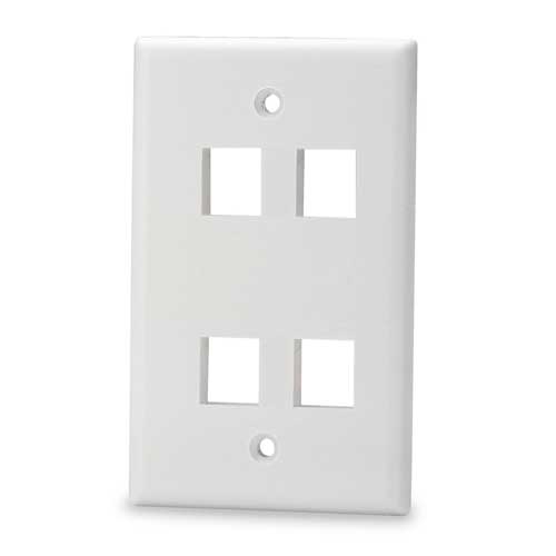 SIGNAMAX SKF-4-WH 1 GANG 4 PORT FACEPLATE WHITE