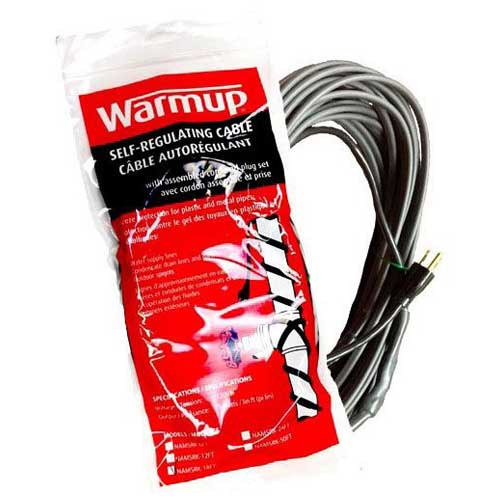 WARMUP SR-K75 SELF REGULATING HEATER CABLE KIT, 120V, 75FT LONG PRE-TERMINATED WITH PLUG